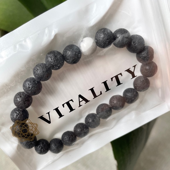 White Howlite Diffuser Bracelet - Lava/Howlite - Picture 4 of 5